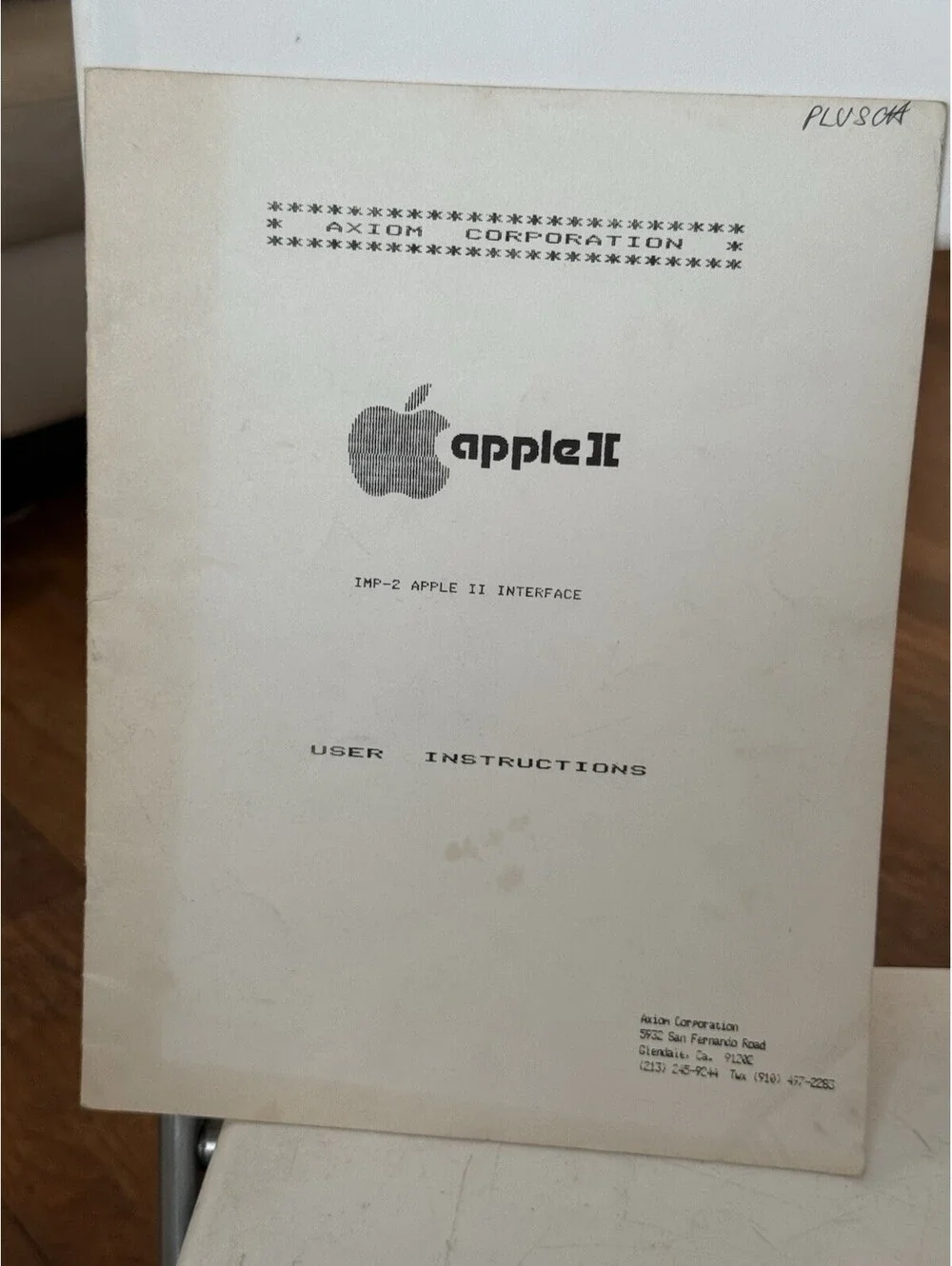 Apple II Interface  User Instructions , Vintage